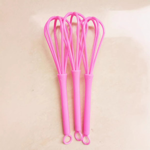 PP Plastic Egg Beater Handheld Manual Mixer Rose Red 18*3.5 For Baking - Product Image 2