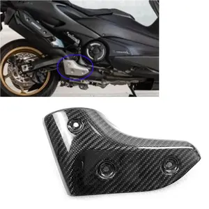 Capa de escape para motocicletas, 100% 3k fibra de carbono película protetora de calor para yamaha tmax530/560/500 2015 + kit de carenagem