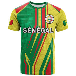 Camiseta Personalizada de Senegal con Patrón <span class=keywords><strong>Tribal</strong></span> Africano y Escudo, Personaliza Tu Texto o Logotipo, Camisetas de Senegal - Product Image 4