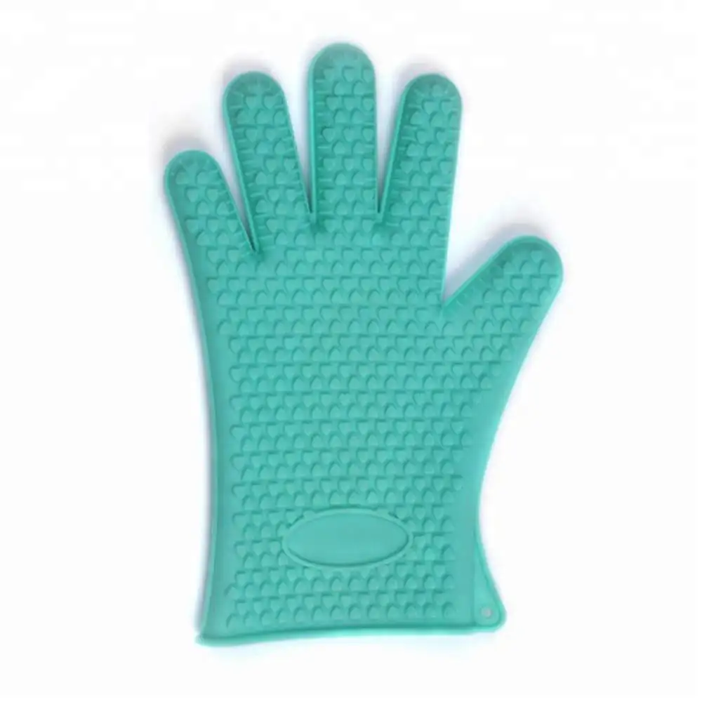 Long Mitt Set Mitten Kitchen Safety For Oven heat resistant bbq grill charcoal Silicone oven Baking Gloves with fingers