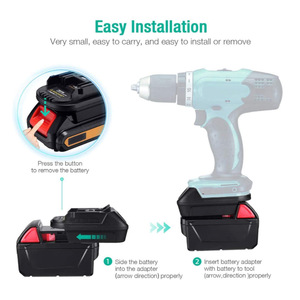 DM18M adattatore batteria misura per Ma <span class=keywords><strong>kita</strong></span> BL1830B BL1850B 18V strumento, lavoro per rugiada alt 20V per Milw aukee 18V batteria con porta USB - Product Image 2
