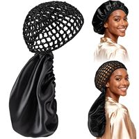 Nouveau bonnet de nuit 2-en-1 double couche réglable multifonctionnel en satin rayé pour toutes les saisons – Vente directe usine