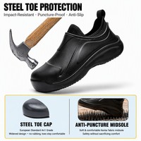 Chaussures de travail de cuisine anti-perforation avec embout en acier, imperméables, résistantes aux chocs SRC, chaussures de sécurité pour chef, pour l'industrie