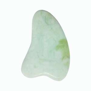 Planche de massage Gua Sha en pierre naturelle Jiacui en forme de V, couleur verte naturelle, grattoir de physiothérapie pour le visage et le corps - Product Image 6