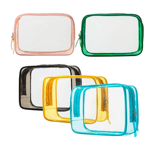 Bolsa de Maquillaje Transparente Impermeable de PVC, Bolsa Cosmética con Cierre de Plástico, Logotipo Personalizado Impreso, Bolsa de Viaje para Maquillaje - Product Image 1