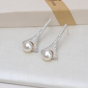 Pendientes de Plata S925 con Borla Larga en Forma de L, Cadena de Cinturón para Mujer, Pendientes Versátiles, Componentes de Joyería con Perlas - Product Image 2