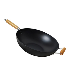 Anpassningsbar 36 cm Kolstal Pow Wok Kokspanna para Matlagning Hallbar Och Professional Traditionell Stekpanna - Product Image 2