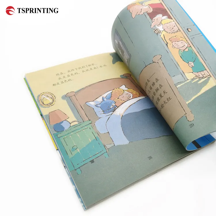 Kostenloses Muster hochwertiger individueller Buchdruck mit Design Doppelbogen Weichleber Kindergeschichte Farben Weichleber-Buchdruckservice