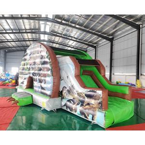 Castillo Inflable y Tobogán de PVC de Grado Comercial con Diseño de Dinosaurios para Parques de Diversiones, Casa de Brinco para Niños, Ideal para Alquiler en Fiestas - Product Image 1