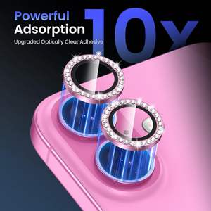 Iphone के लिए ग्लिटर डायमंड कैमरा लेंस स्क्रीन प्रोटेक्टर 17 16 16प्रो मैक्स एल्यूमीनियम लेंस iPhone के लिए फिल्म की रक्षा 15प्रो 14 13 12 - Product Image 6