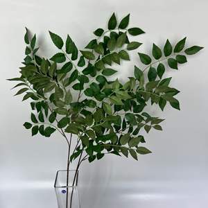 Feuilles de plantes vertes, fleurs de mariage, feuilles de banian douces, feuilles de banian artificielles blanches en gros pour arche décorative - Product Image 6