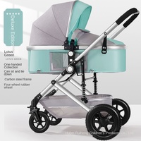 Poussette bébé en métal sur mesure, modèle haut de gamme, avec positions assise et allongée, système de voyage pliable léger 3 en 1