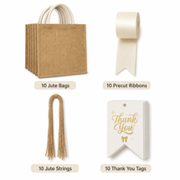 Sac cadeau moyen en toile de jute avec poignées, idéal pour mariage, enterrement de vie de jeune fille, plage, demoiselles d'honneur – Sacs en jute réutilisables imprimés en sérigraphie, couleur crème