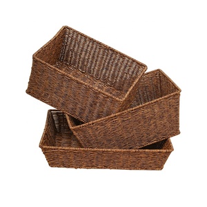 Mạnh mẽ thân thiện với môi PP mây phong cách đa chức năng lưu trữ nhà bếp Giỏ tổ chức hình chữ nhật container đựng thức ăn tủ lạnh - Product Image 1