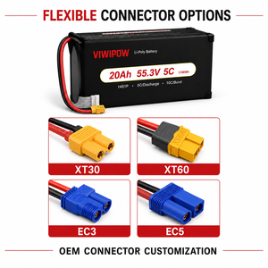 Batterie LiPo pour drone 20000mAh 14S 55.3V, haute tension 3.95V, haute densité énergétique, longue durée de vol pour la pulvérisation agricole - Product Image 6