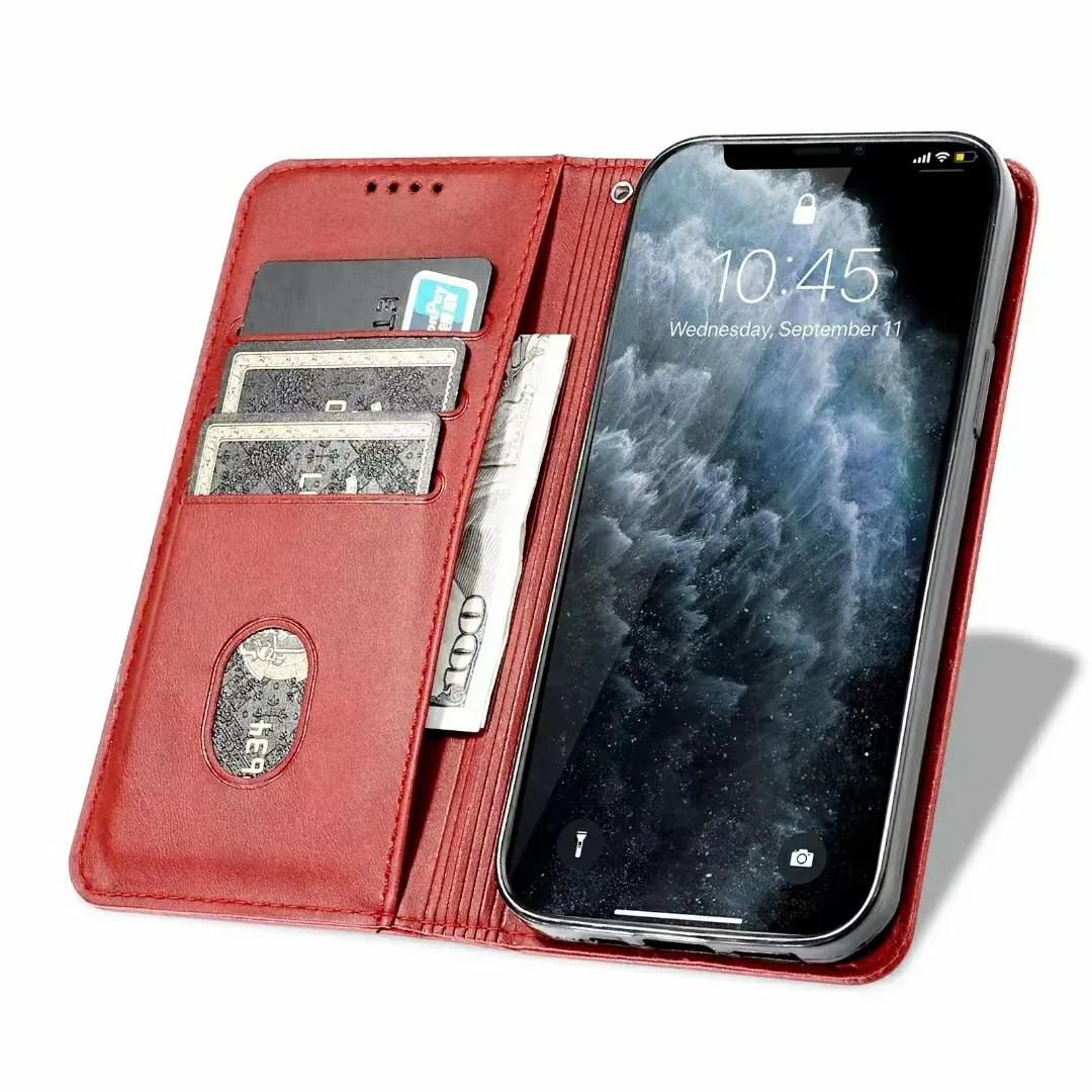 Weview Casing Ponsel Dompet Kulit PU Flip Grosir untuk Iphone 6 7 11 12 13 14 Pro Max