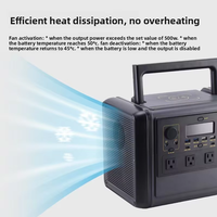 Station d'alimentation portable solaire d'urgence 220V 1000W 1kW LiFePO4 haute capacité avec sortie EV 12V DC 1200W pour le camping