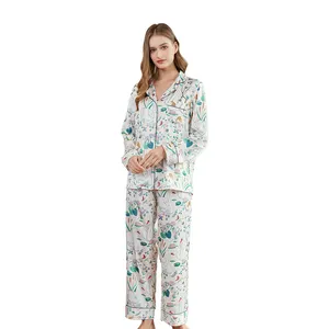 Sunhome kadın saten pijama seti uzun kollu pijama bayanlar pijama setleri