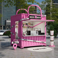 Kiosque de vente au détail en conteneur pour centre commercial, maison conteneur portable personnalisée, café-restaurant extérieur, maison mobile à vendre