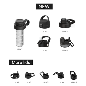 Bouteille de sport <span class=keywords><strong>d</strong></span>'extérieur avec couvercle et poignée, thermos isolé sous vide avec compartiment inférieur pour pilules, collations, glaçons - Product Image 2