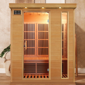 Sauna sec intérieur de luxe au design moderne, taille personnalisée, 220v, <span class=keywords><strong>bois</strong></span> de pruche massif avec une puissance de 3kw, sans vapeur, enclos de massage pour la peau - Product Image 6