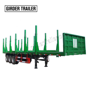 Gebruikt Chinees fabrieksmodel nieuwe drielaagse stalen trekker oplegger semi-trailer Q345B hoofdbalk zwanenhals optie voor houttransport <span class=keywords><strong>60</strong></span> TON - Product Image 1