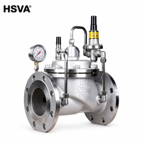 Vanne de régulation de pression à diaphragme à bride en acier inoxydable 304 HSVA, OEM, pour applications acides et hydrauliques, marque Nanhu, AC 220V, taille de port 4