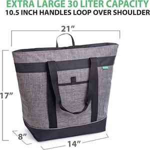 Sac isotherme pliable haut de gamme Jumbo HD avec isolation thermique, couleur anthracite, pour courses et promotions - Product Image 3