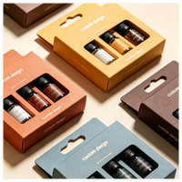Boîte de présentation pliable personnalisée en gros, emballage de luxe en papier avec fenêtre pour huiles essentielles d'aromathérapie, emballage pour petites entreprises