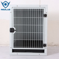 Cage pour chien extérieure en acier galvanisé avec revêtement en poudre, roues, design classique moderne simple, écologique, en métal, avec plateau en plastique