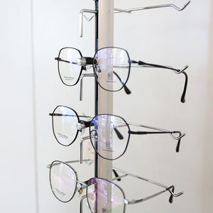 Sunglasses Display Wall Sunglasses Shop Displays Wholesale Customized Optical Shop Aluminum Alloy Metal 14 16 18 Pairs Glasses Sunglasses Wall Mounted Eyewear Shelf Display Rods