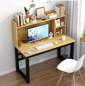 Scrivania Moderna di Lusso a L <span class=keywords><strong>con</strong></span> Libreria Integrata e Altezza Regolabile, Struttura in Legno per Ufficio e Studio - Product Image 6