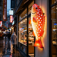 Estatua de Cangrejo Gigante de Fibra de Vidrio Personalizada con Iluminación LED, Escultura de Animal Marino para Entrada de Restaurante o Exhibición en Centro Comercial