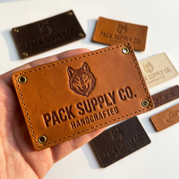 Étiquette en cuir PU de qualité supérieure avec logo personnalisé estampé à chaud, gravé au laser, découpé et cousu, patch en cuir véritable pour jeans