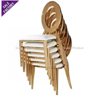 Réception Luxe Blanc Doré Banquet Chaises De Mariage Chaise En Acier Inoxydable Salle À Manger Événement pour Restaurants Hôtels