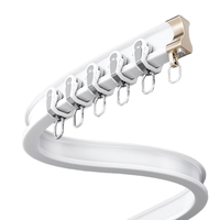 Rails métalliques ronds flexibles pour la décoration intérieure moderne Rail à rideaux incurvé pliable Accessoire de qualité supérieure pour rideaux