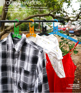 En aluminium petit mini pliable portable voyage en plein air randonnée camping pliant vêtements cintres - Product Image 3