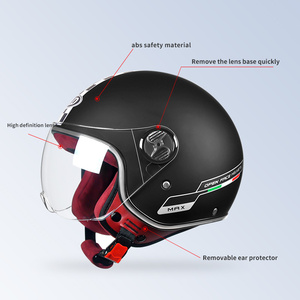 Casque Moto Rétro Unisexe avec Visière Protectrice Double Haute Définition, Casque de Sécurité ABS Tendance pour la Conduite, Usine AD - Product Image 2