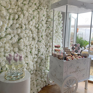 Panneau mural de fleurs artificielles pour mariage, toile de fond, décoration en soie, <span class=keywords><strong>Rose</strong></span> d'automne, offre spéciale, - Product Image 3