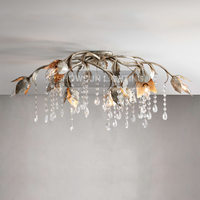 Médiéval français rétro argent fleur encastré lustre salon chambre américain simple étude restaurant plafonnier