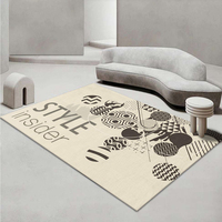 0197 Tapis de salon modernes en velours de cristal et polyester, faciles à nettoyer, imperméables, géométriques, fabriqués à la machine