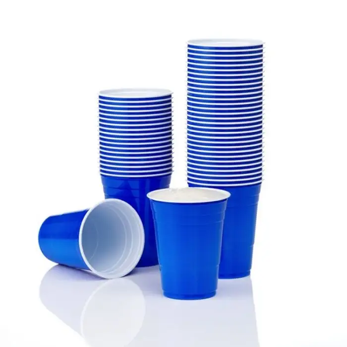 16Oz Blauwe Plastic Koffie Wegwerp Bier Pong Beker Voor Feest