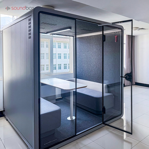 Hộp âm thanh riêng làm việc văn phòng Pod di chuyển im lặng cabin cách âm hai ghế sofa văn phòng họp gian hàng với bàn máy tính - Product Image 3