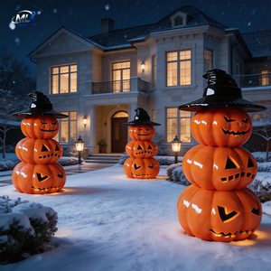 Luxury Fiberglass Pumpkin Sculpture High-End Halloween Decor Custom Design <b>Large</b> Pumpkin Sculpture Unique Halloween Art - Product Image 3