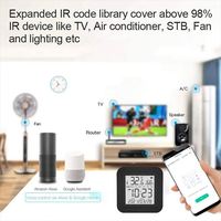 Télécommande IR Wifi Tuya avec capteur de température et d'humidité, système de maison intelligente compatible, écran LCD numérique, tension maximale 5V