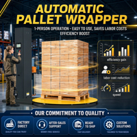 Machine d'emballage automatique professionnelle à film étirable électrique pour cartons, bidons et caisses en bois, avec pompe haute productivité pour sangles PP/acier
