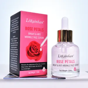 before makeup use anti aging reduce wrinkle dark spots removal dullness face skin brighten nourish liquid shiny rose serum