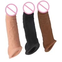 Grenzüberschreitender gezahnter Silikon-Penisring für Erwachsene, männliches Vergrößerungs-Sexspielzeug, verlängerter Wolfszahn-Penishülle, realistischer Dildo