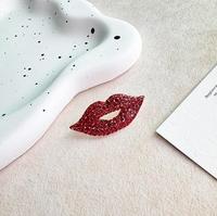 Broche Elegante y Sexy en Forma de Labios con Pedrería Roja para Mujer, Regalos