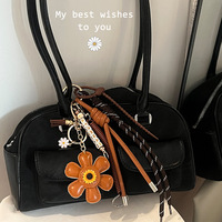 Gantungan Kunci Bunga Daisy Kecil Hadiah Grosir Aksesoris Tas Liontin Dekorasi Gantung Tali Anyaman Buatan Tangan yang Dapat Disesuaikan